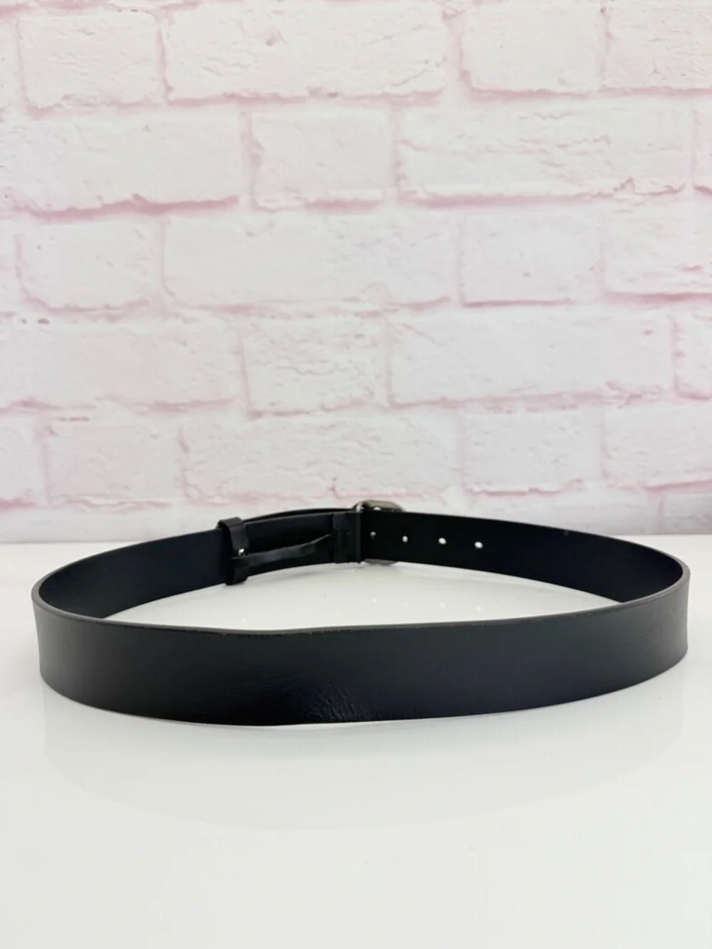 Gucci Black Leather Interlocking Gg Belt with Silver Double G Logo 546389 85/34